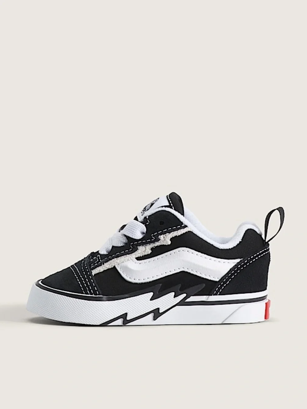Vans Knu Skool Elastic Lace Bolt. Black and white. Toddler size 10